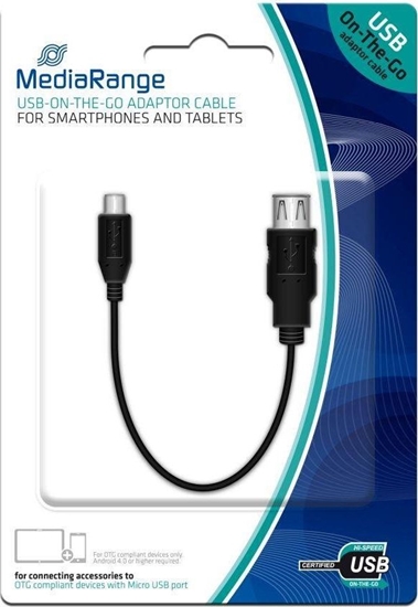 Picture of Adapter USB MediaRange microUSB - USB Czarny  (MRCS168)