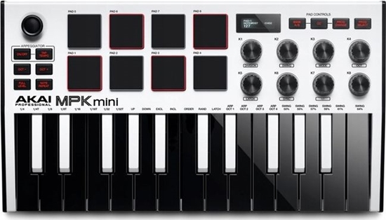 Picture of Akai MPK MINI MK3 WHITE - Klawiatura Sterujca USB