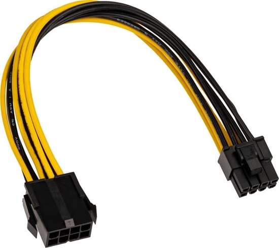 Picture of Akasa PCIe 8-pin - ATX/EPS 8-pin, 0.2m, Czarno-żółty (AK-CBPW23-20)