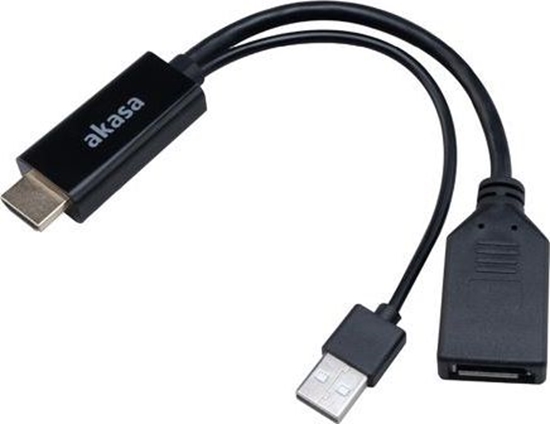 Изображение Adapter AV Akasa HDMI - DisplayPort + USB-A czarny (AK-CBHD24-25BK)