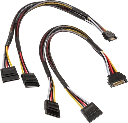 Attēls no Akasa SATA 15-pin - SATA 15-pin x2, 0.3m, Czarny (AK-CBPW05-KT02)