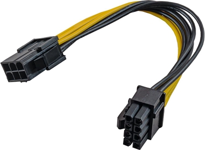 Attēls no Akyga PCIe 6-pin - PCIe 8-pin, 0.2m, Żółty (AK-CA-07)