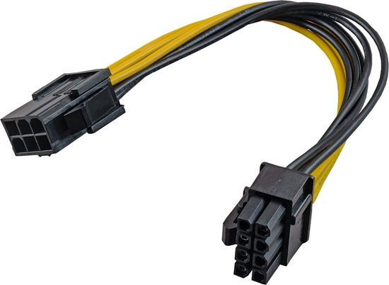 Изображение Akyga PCIe 6-pin - PCIe 8-pin, 0.2m, Żółty (AK-CA-07)