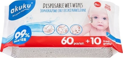 Attēls no Akuku Chusteczki nawilane 99% Wody Aloes Rumianek 70 szt.