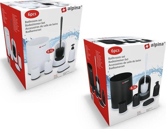 Изображение Alpina Alpina - zestaw azienkowy 6 elementów (czarno-biay)