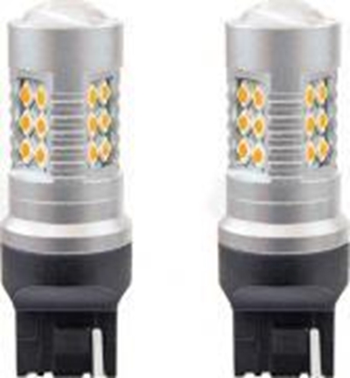 Attēls no AMiO arówki 1156 led canbus 24smd 3030 t20 7440 w21w amber 12v/24v