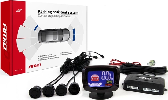 Picture of AMiO Zestaw czujników parkowania cofania led-graf 4 sensory czarne