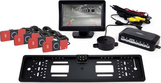 Picture of AMiO Zestaw czujników tft 4,3" z kamer cam-402 led 4 sensory czarne wewntrzne