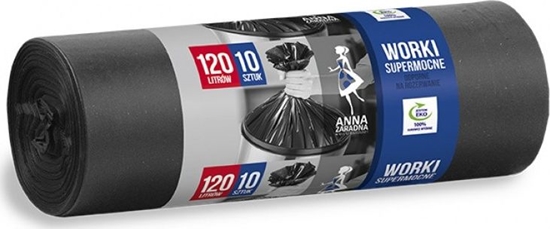 Изображение Anna Zaradna Worki na mieci ANNA ZARADNA, supermocne, 120 l, 10 szt., czarny