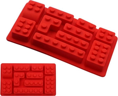 Attēls no Aptel AG433E FORMY DO WYPIEKÓW PĄCZKÓW KLOCKI LEGO SILIKON 10 szt czerwone