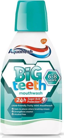 Изображение Aquafresh  Big Teeth Mouthwash płyn do płukania jamy ustnej dla dzieci Fruit 6-8 lat 300ml