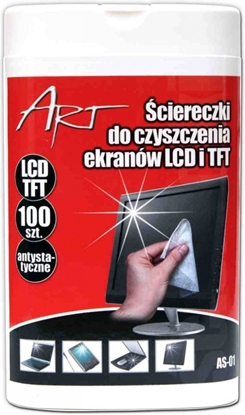 Attēls no Art Chusteczki nawilżane do ekranów LCD/TFT 100 szt. (AS-01)