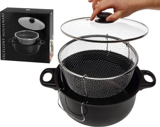 Picture of ASJ Commerce Garnek z sitkiem do smaenia frytek do gotowania na gbokim oleju