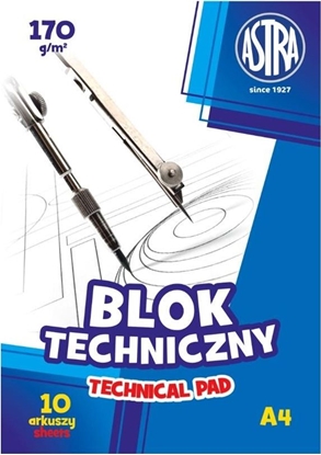 Изображение Astra Blok techniczny A4 10k biay 170g 10szt.