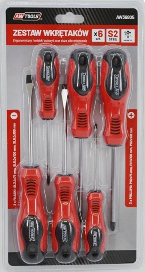 Изображение AWTools Zestaw wkrtaków S2 6szt. (AW36805)