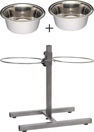 Изображение Barry King Stojak regulowany z miskami 4.7 L 2 szt.