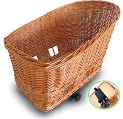 Attēls no Basil Kosz na tylny baganik PASJA dla zwierzt 50cm SENNA system clamp device, wiklinowy varnished natural (BAS-54017)