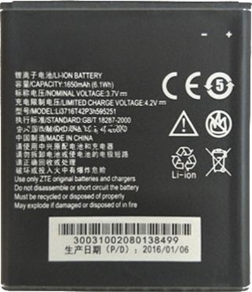 Picture of Bateria ZTE Li3716T42P3h595251 U808 bulk 1650 mAh (N798)