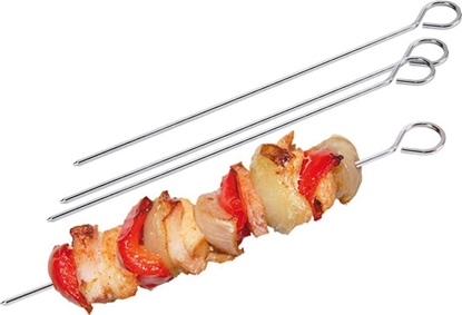 Attēls no BBQ Szpikulec, szpikulce stalowe do szaszyków, zestaw do grilla, 4 sztuki, 24 cm