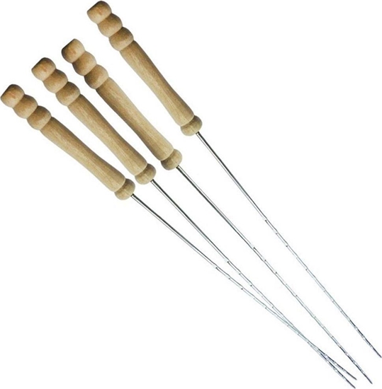 Picture of BBQ Szpikulec, szpikulce stalowe do szaszyków, zestaw do grilla, 4 sztuki, 38,5 cm