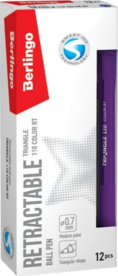 Изображение Berlingo Berlingo, pióro kulkowe, niebieskie, 12szt, 0.7mm, Triangle 110 RT color