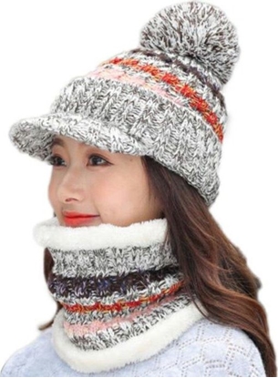 Attēls no Best Fashion BQ52H SZALIK KOMIN I CZAPKA ZESTAW ZIMOWY DAMSKI uniwersalny