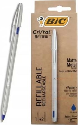 Изображение Bic Długopis Cristal Re'new Metal niebieski + 2 wkłady (405477)