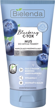 Attēls no Bielenda Blueberry C-TOX Mus do mycia twarzy nawilżająco-rozświetlający 135g