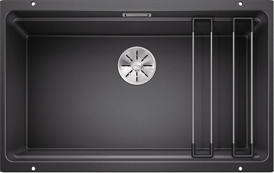 Изображение Zlewozmywak Blanco Etagon 700-U Silgranit antracyt z korkiem InFino, szyny (525167)