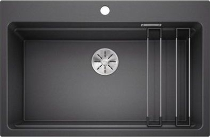 Изображение Zlewozmywak Blanco Etagon 8 Silgranit antracyt z korkiem InFino, szyny (525187)