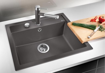 Изображение Zlewozmywak Blanco Dalago 6 Silgranit antracyt z korkiem automatycznym (514197)