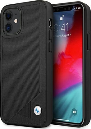 Изображение BMW Etui BMHCP12SRCDPK iPhone 12 mini 5,4" czarny/black hardcase Leather Deboss