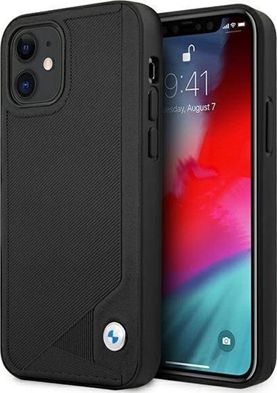Изображение BMW Etui BMHCP12SRCDPK iPhone 12 mini 5,4" czarny/black hardcase Leather Deboss