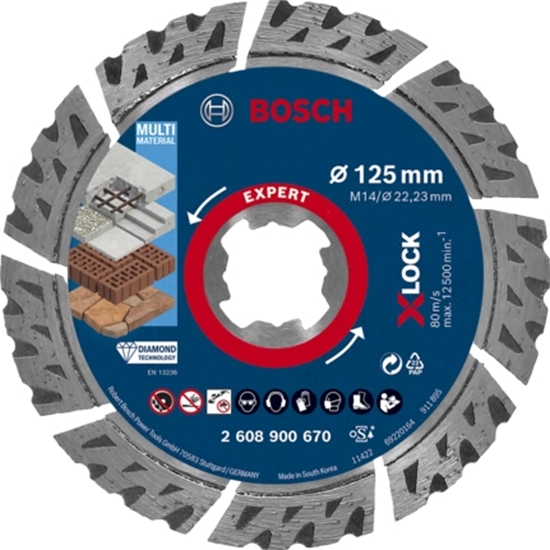 Изображение Bosch EXPERT X-LOCK Multi Material 125 x 22,23 x 2,4 x 12