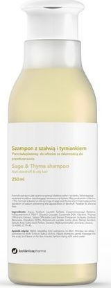 Picture of Botanica Botanicapharma Przeciwupieowy szampon z szawi i tymiankiem do wosów ze skonnoci do przetuszczania 250 ml