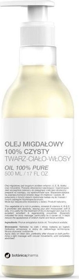 Picture of Botanica Olej migdaowy czysty do twarzy, ciaa i wosów pompka 500ml
