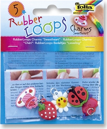 Picture of Charmsy RUBBER LOOPS SWEETHEART, 5szt., mix kolorów