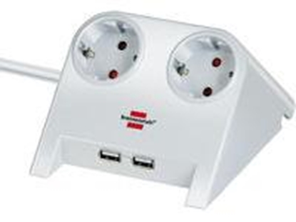 Изображение Brennenstuhl Tischsteckdose   2x 2-USB Ports 2100mA weiß