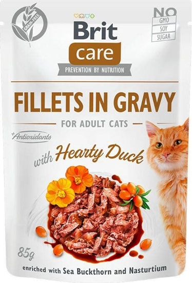 Picture of Brit Brit Care Cat Pouch Duck - filety z kaczki w sosie, mokra karma dla kota, saszetka 85g uniwersalny
