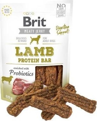 Attēls no Brit MEATY JERKY Suszone Miso Lamb Protein Bar JAGNICINA 80g