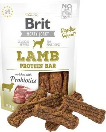 Picture of Brit MEATY JERKY Suszone Miso Lamb Protein Bar JAGNICINA 80g