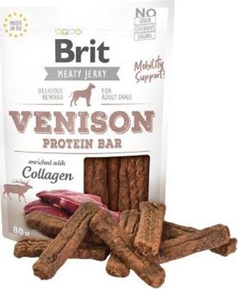 Attēls no Brit BRIT MEATY JERKY Venison Protein Bar DZICZYZNA 80g