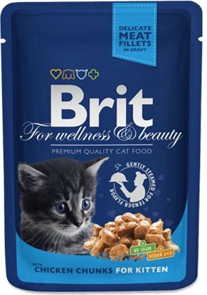 Attēls no Brit Premium Cat Pouches Chicken Chunks for Kitten 100g