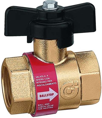 Изображение Caleffi Zawór kulowy z wbudowanym zaworem zwrotnym do instalacji grzewczych (327500)