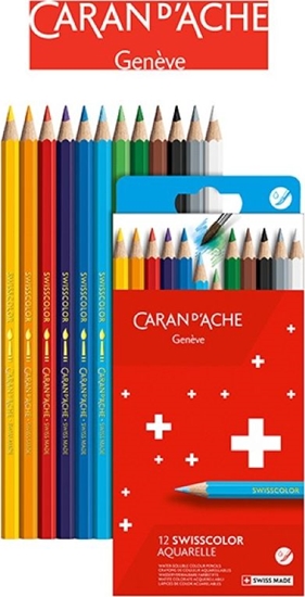 Picture of Caran d`Arche Kredki akwarelowe CARAN D'ACHE Swisscolor, kartonowe pudeko, 12 szt.