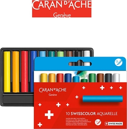Picture of Caran d`Arche Kredki akwarelowe woskowe CARAN D'ACHE Swisscolor, kartonowe pudeko, 10 szt.