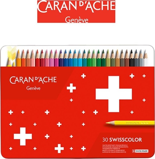 Picture of Caran d`Arche Kredki CARAN D'ACHE Swisscolor, metalowe pudeko, 30 szt.