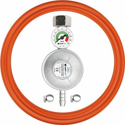 Picture of Cellfast CELLFAST ZESTAW PRZYCZENIOWY REDUKTOR Z MANOMETREM + W 2,0m PROPAN-BUTA C52-506