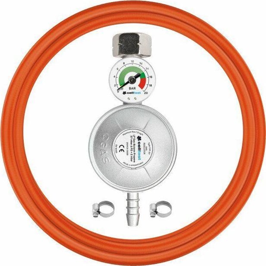 Picture of Cellfast CELLFAST ZESTAW PRZYCZENIOWY REDUKTOR Z MANOMETREM + W 2,0m PROPAN-BUTA C52-506