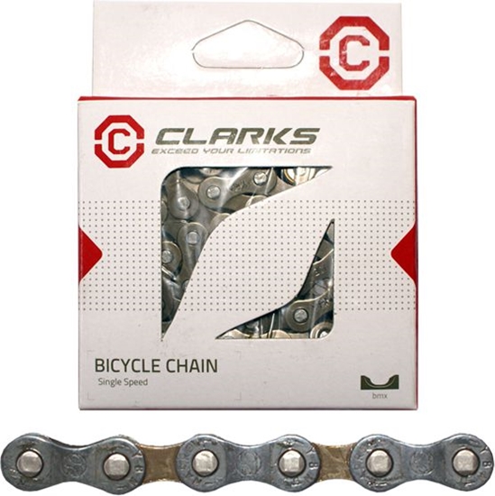 Изображение Clarks acuch rowerowy YBN C410 SINGLE SPEED (Single Speed, 1/2"x1/8", 116 ogniw, spinka do acucha) Standard ciemny